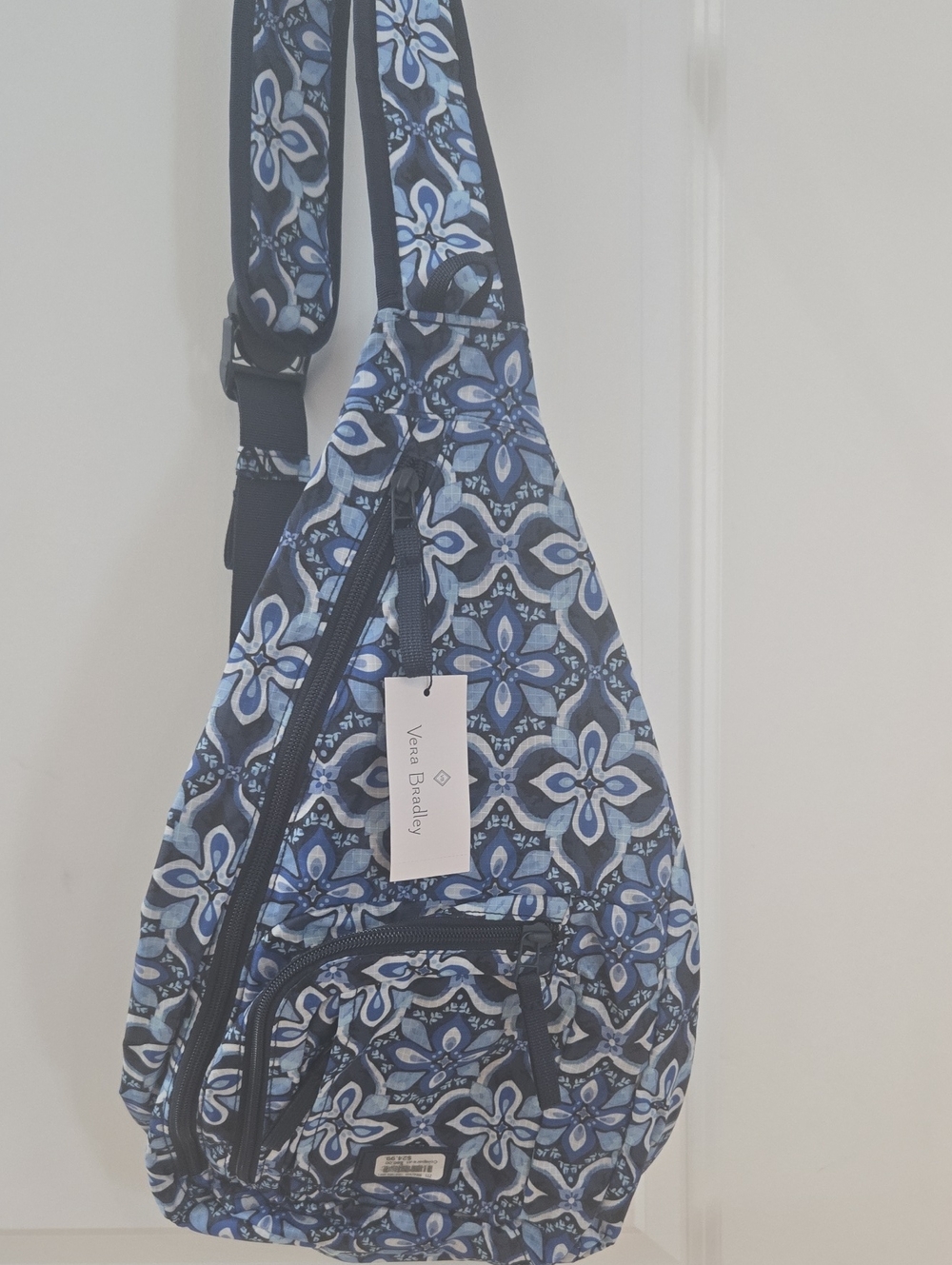 Vera Bradley Navy and Light Blue Quilted Crossbody Sling